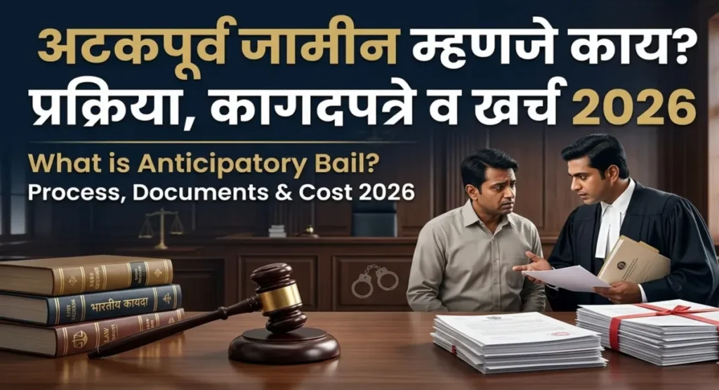 अटकपूर्व जामीन म्हणजे काय | Anticipatory Bail प्रक्रिया व खर्च 2026