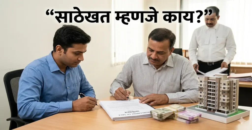 साठेखत म्हणजे काय – जमीन व्यवहारातील Agreement of Sale समजावणारा फोटो